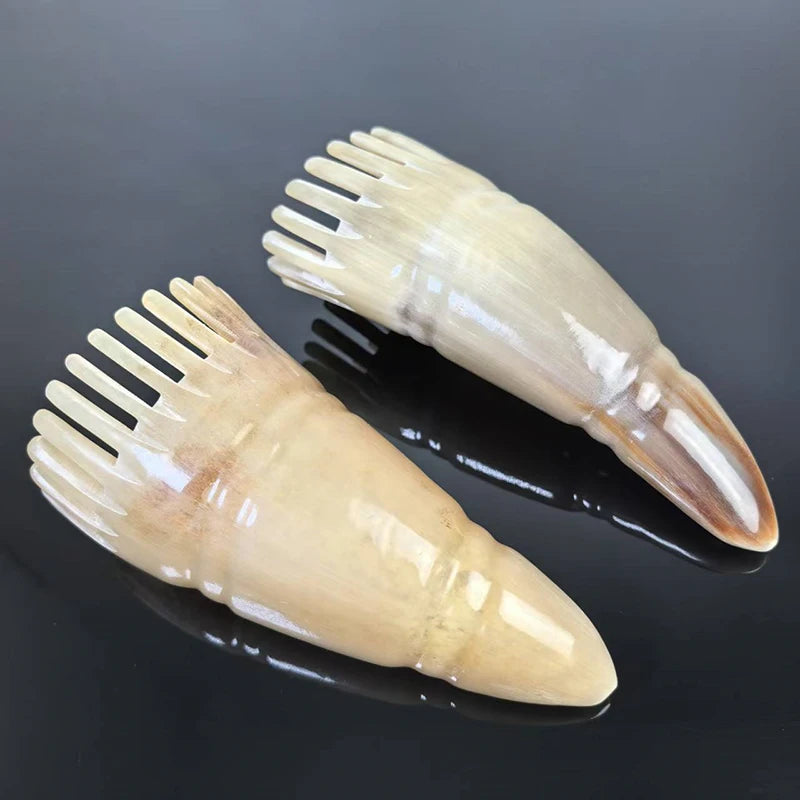 Wide Tooth Natural Horn Comb – Scalp Massage & Detangler Scalp Massage Comb SWANS