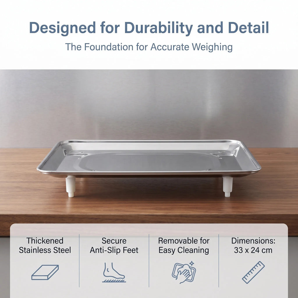 Stainless Steel Scale Tray 13x9.45" Non-Slip Weighing Pan Scale Weighing Tray SWANS