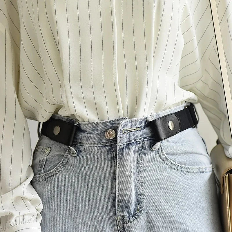 Buckle-Free Elastic Stretch Waist Belt – Unisex, No Bulge Elastic Waist Belt SWANS