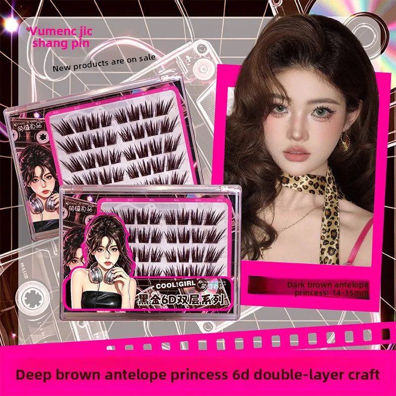 Glue-Free Double Layer Cluster Lashes – Manga Winged Style False Eyelashes SWANS