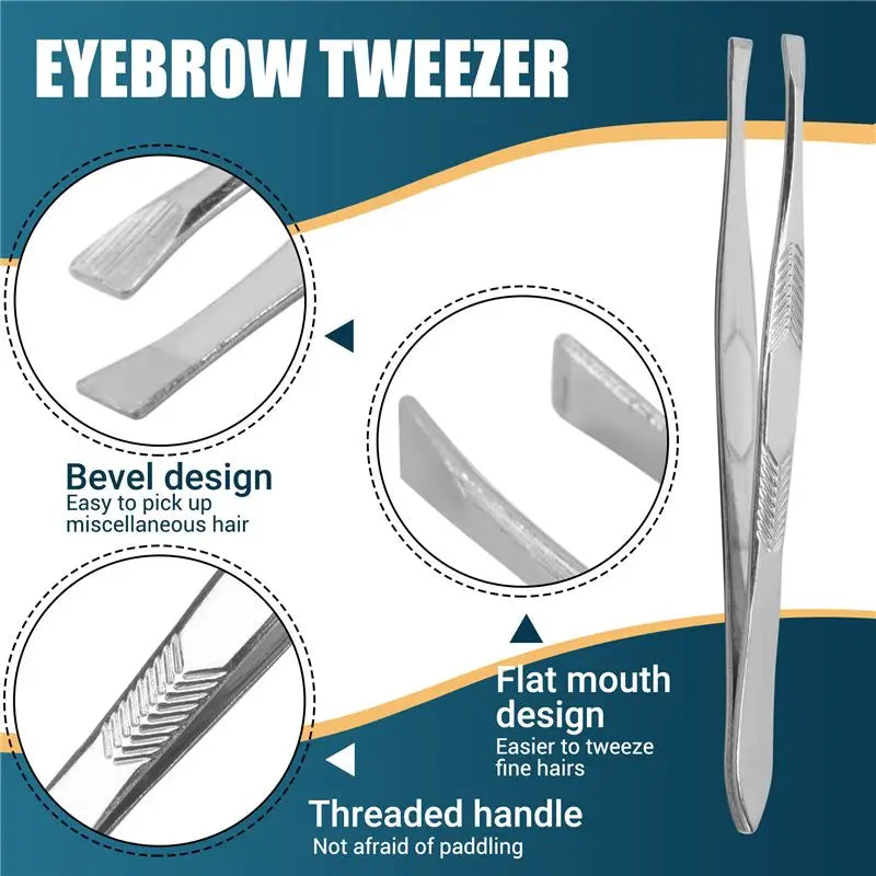 SWANS Stainless Steel Eyebrow Tweezer 3.5" Silver Tone Eyebrow Tweezer SWANS