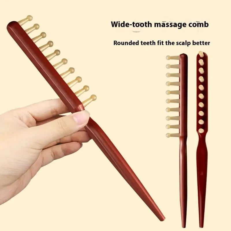 Wide Tooth Wood Comb Long Handle – Curly Hair & Wig Styling Wide Tooth Hair Comb SWANS