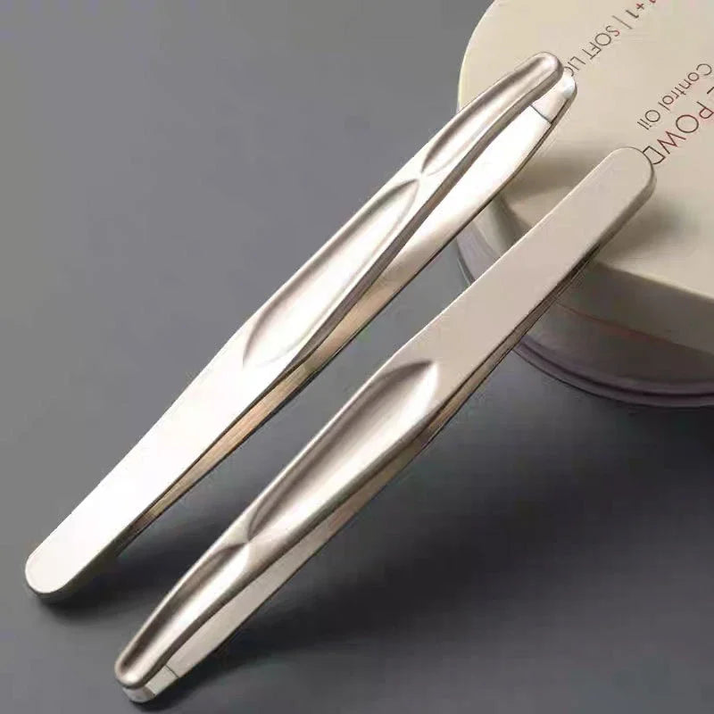 SWANS Round Tip Tweezers – Precision Eyebrow & Facial Hair Tool Precision Tweezers SWANS 2PCS gold