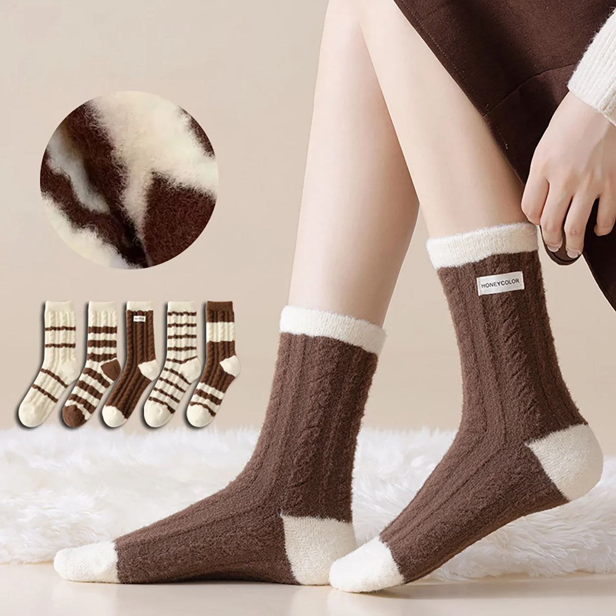 Women's Fleece-Lined Thermal Winter Socks – Cozy Sleep Socks Thermal Winter Socks SWANS