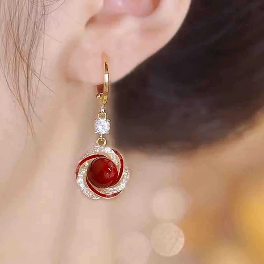 3-Piece Pearl & Zircon Flower Jewelry Set – Necklace & Earrings Jewelry Set SWANS