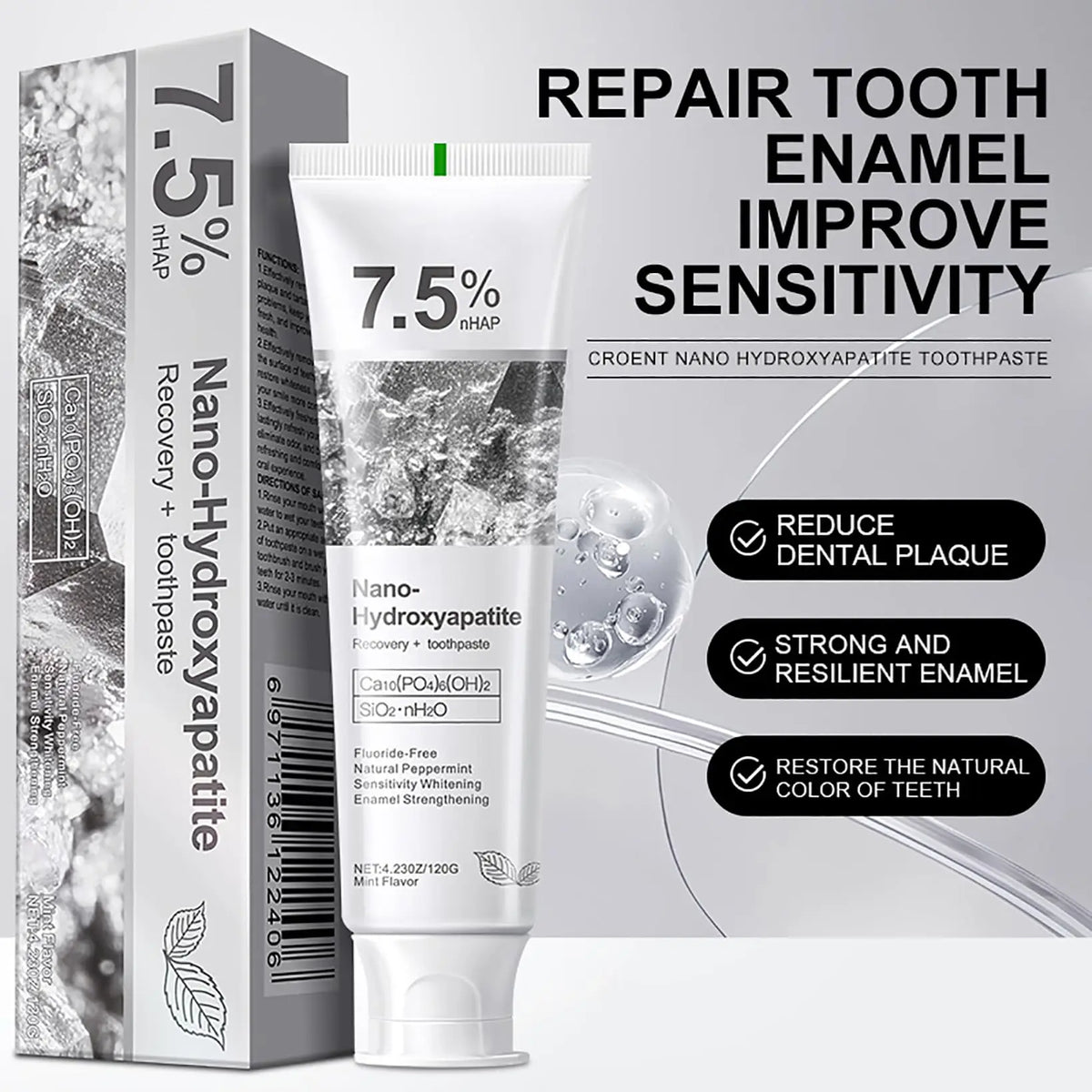 SWANS 7.5% Hydroxyapatite Toothpaste – Enamel & Sensitive Care Hydroxyapatite Toothpaste SWANS
