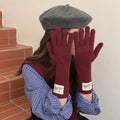 Windproof Touch Screen Knitted Gloves – Thermal Riding Gloves Winter Knitted Gloves SWANS Red