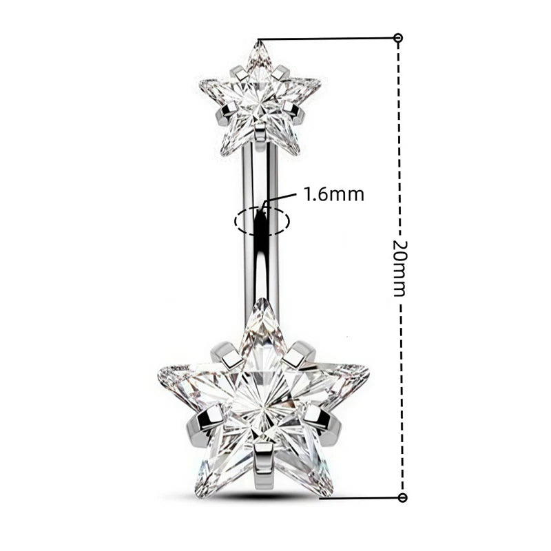 Stainless Steel Heart Belly Button Ring | Navel Piercing Jewelry Belly Button Ring SWANS A3