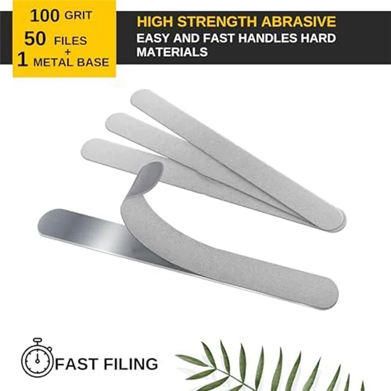 50-Pack Replaceable Emery Board Nail Files + Metal Base | SWANS Nail File Set SWANS As Shown NONE