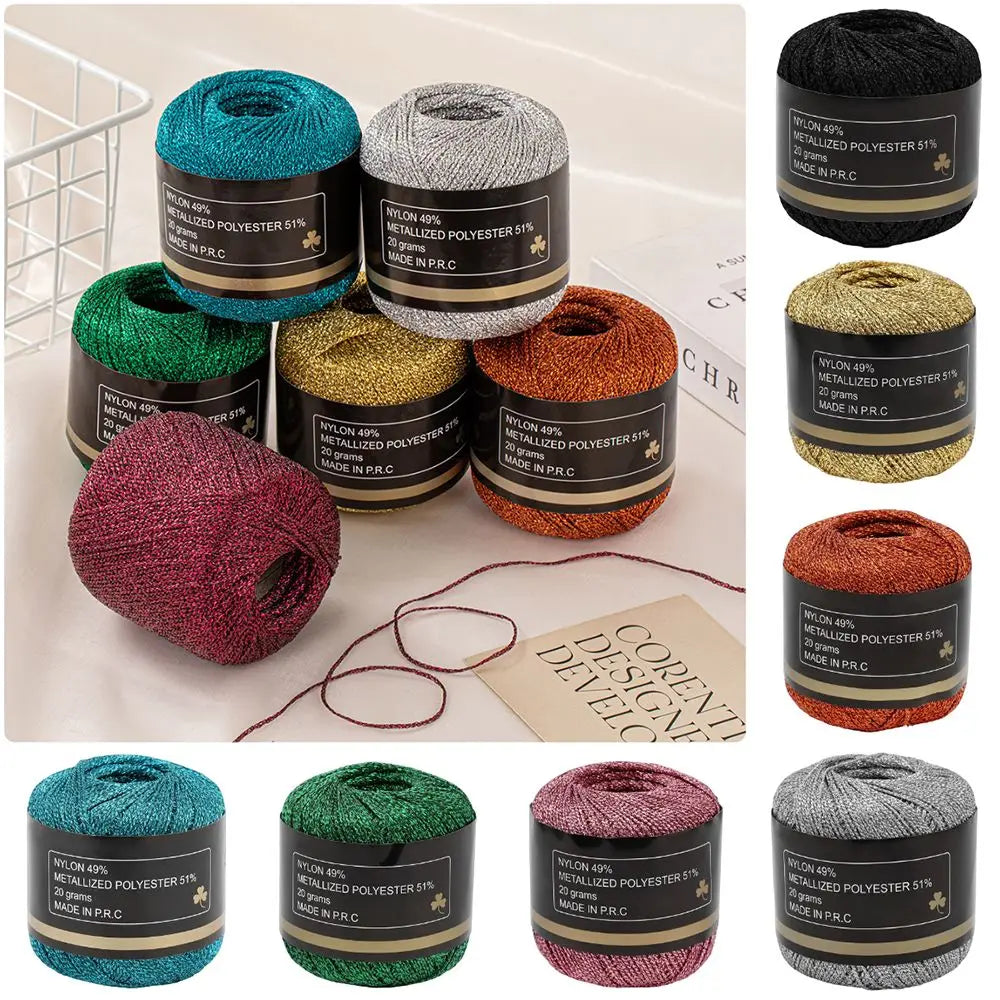 Metallic Gold Silver Weaving Thread 1mm 120M DIY Craft Yarn Metallic Craft Thread SWANS
