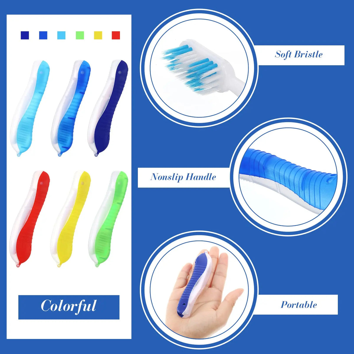 SWANS Travel Folding Toothbrush – Portable Collapsible Cover Travel Toothbrush SWANS