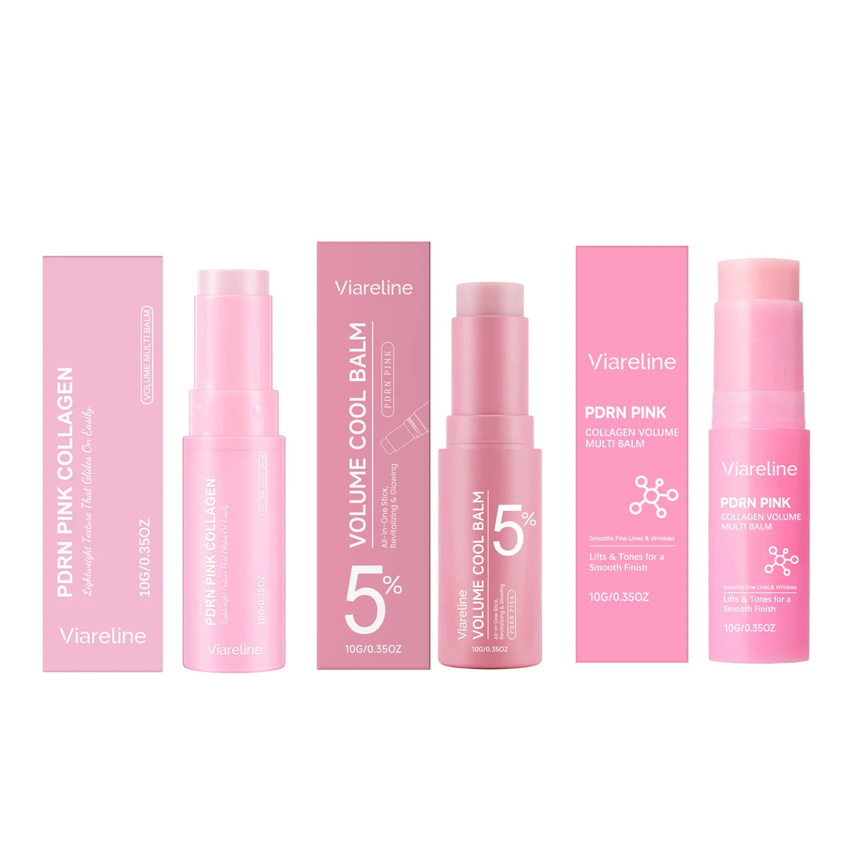 VIARELINE PDRN Pink Collagen Balm Stick – Deep Hydration Collagen Balm Stick SWANS 3in1