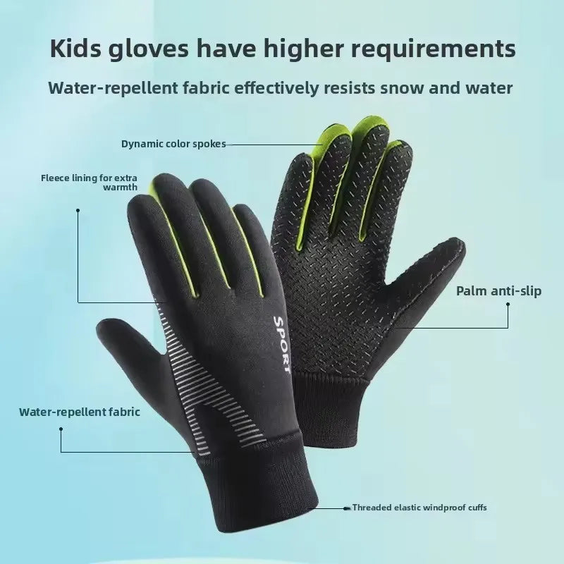 Kids Winter Thermal Gloves Water-Resistant Anti-Slip 5–13 Yrs Kids Winter Gloves SWANS