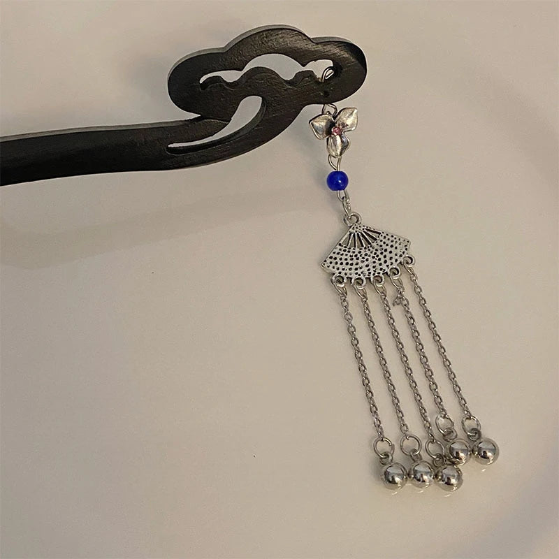 Wooden Hairpin Chinese Style Ruyi Tassel Hair Stick Hair Stick Accessory SWANS Style 19