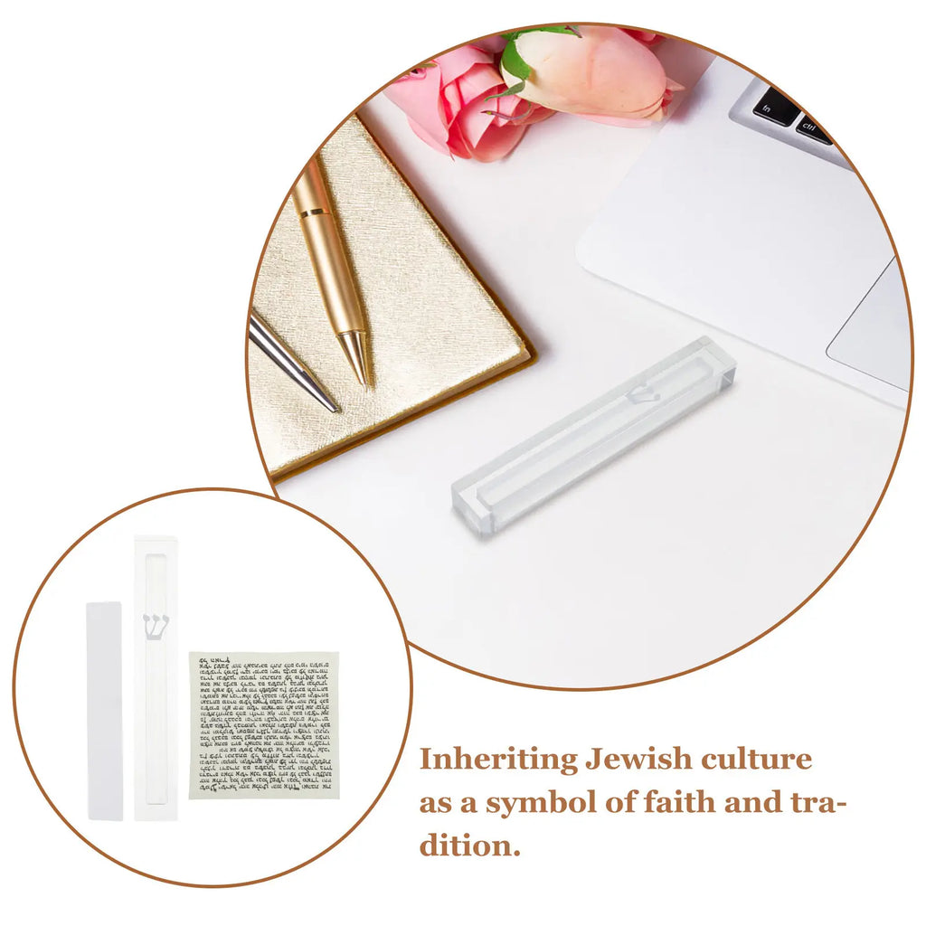 Clear Acrylic Mezuzah Case – Jewish Door Scroll Holder Mezuzah Case SWANS