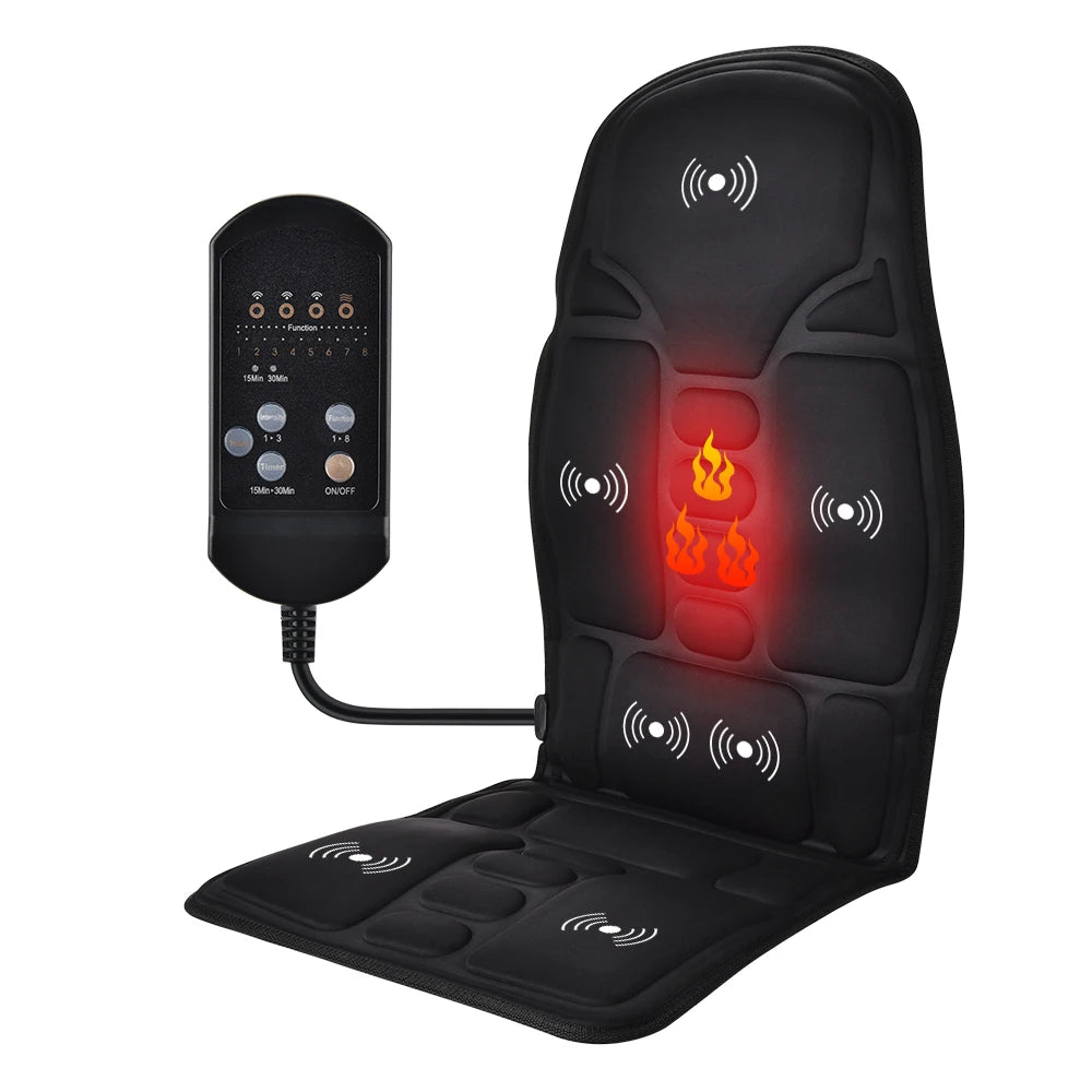 Hailicare Heating Back Shoulder Vibration Massage Mat Cushion Massage Mat Cushion SWANS Type B-USplug