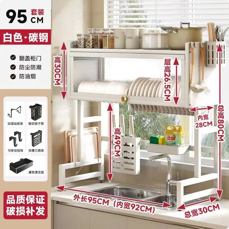 SWANS Dish Drying Rack Countertop Organizer with Drainage Dish Drying Rack SWANS 95cm-DD