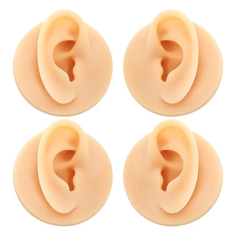 4-Pack Silicone Ear Models for Piercing Practice & Display Piercing Practice Model SWANS
