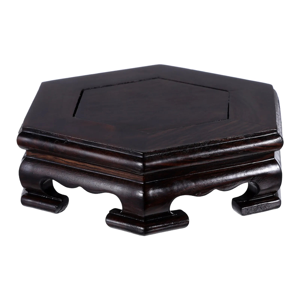 Wooden Hexagon Display Stand – Natural Wood Pedestal Base Wood Display Stand SWANS