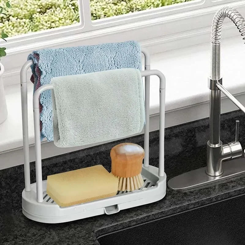 SWANS Kitchen Sink Drain Stand – Sponge & Rag Organizer Sink Drain Organizer SWANS