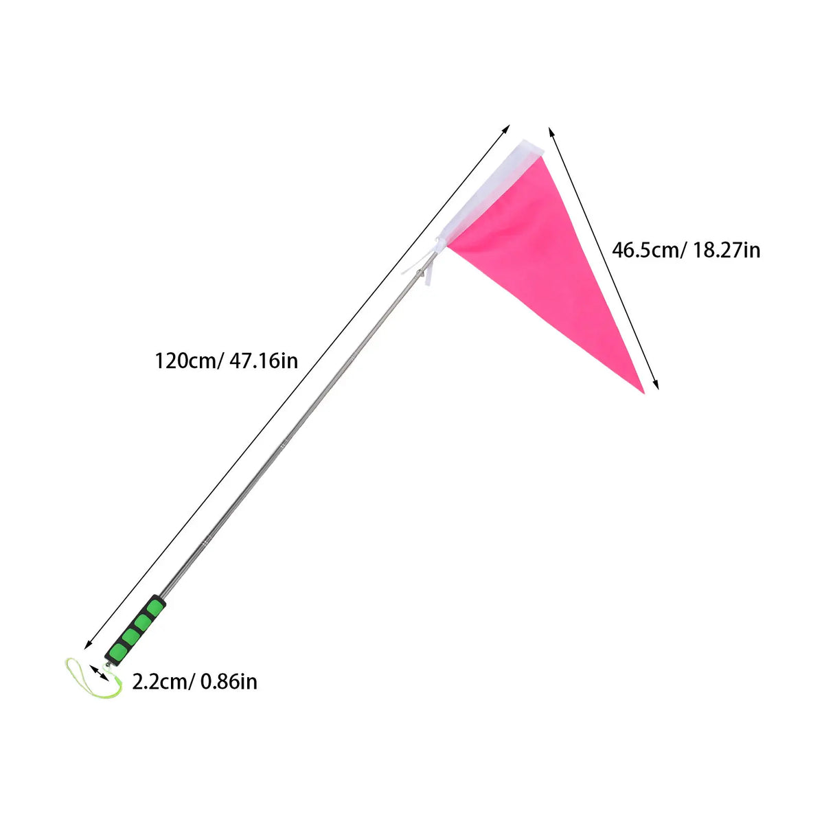 Telescopic Tour Guide Flag Pole – Stainless Steel Handheld Telescopic Flag Pole SWANS Pink
