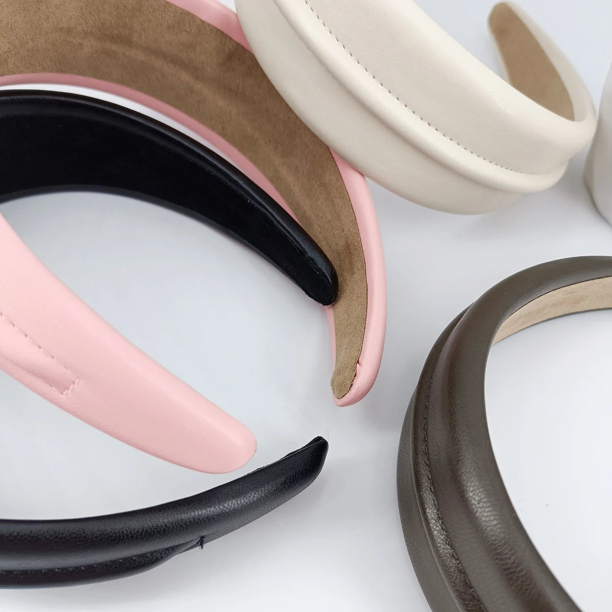 Retro Layered Leather Headband with Clip for Women Hair Headband SWANS