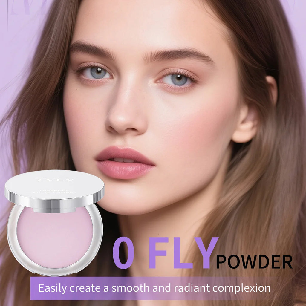 TVLV Lavender Matte Pressed Powder – Oil Control Full Coverage Pressed Setting Powder SWANS