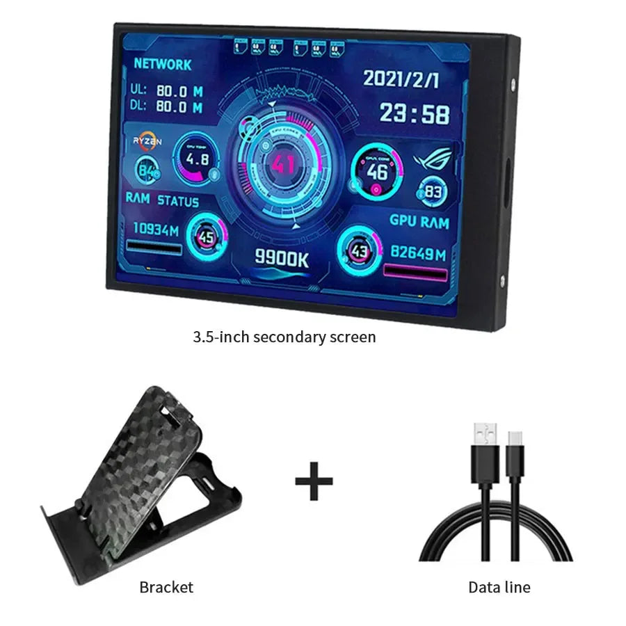 3.5" Mini IPS USB-C Secondary Screen – CPU GPU RAM Monitor Secondary PC Monitor SWANS Option 2