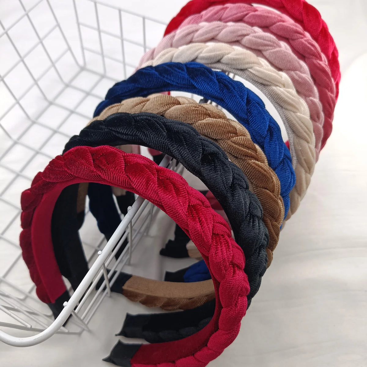 Women's Wide Braided Headband – Solid Color Hair Accessory Braided Headband SWANS