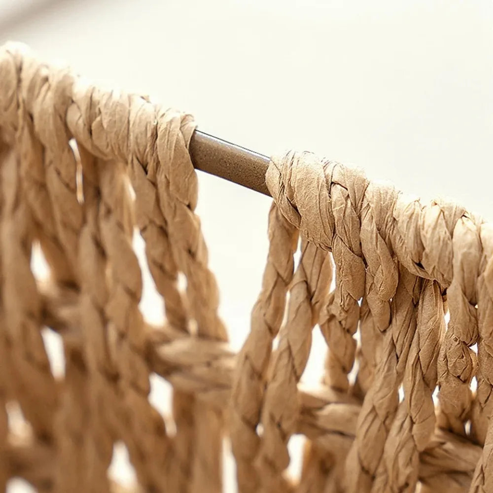 Handwoven Storage Basket with Lid – Linen Organizer S/M/L Woven Storage Basket SWANS