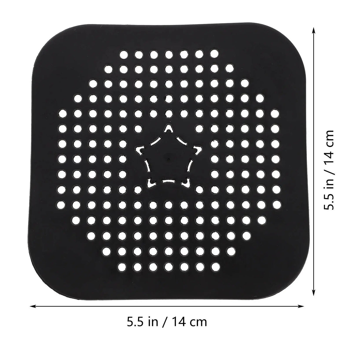 4-Pack Silicone Square Shower Drain Hair Catcher Strainer Drain Hair Catcher SWANS Black