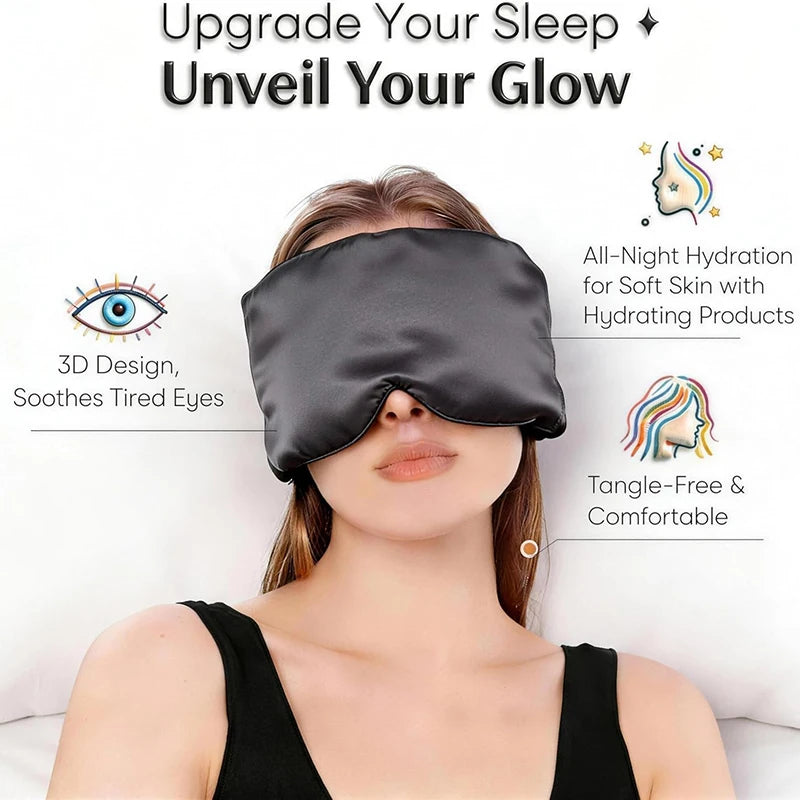 Luxury 100% Pure Silk Sleep Eye Mask – 3D Contoured Silk Sleep Mask SWANS
