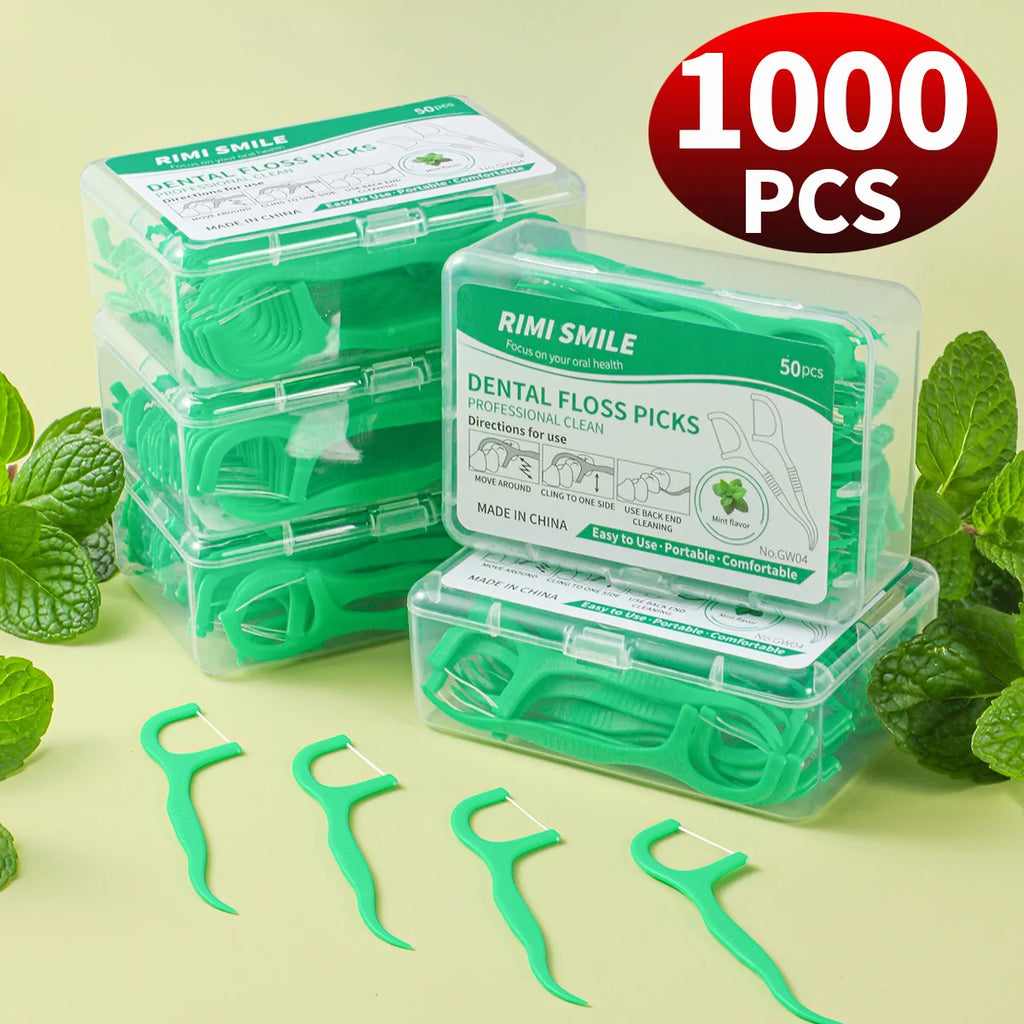 Peppermint Dental Floss Picks 50–1000 Pcs | Value Set Dental Floss Picks SWANS
