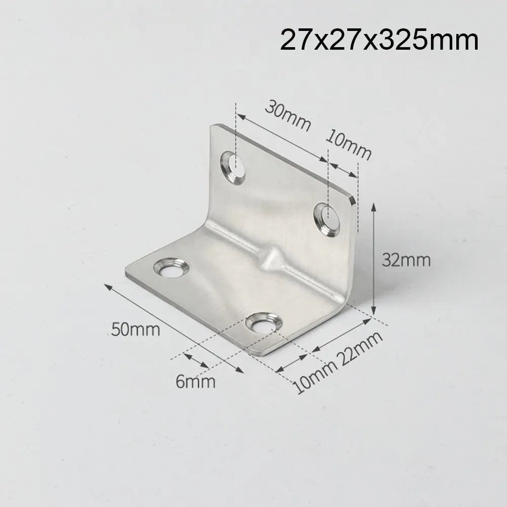 Stainless Steel L-Shape 90° Corner Brackets – Furniture Hardware Corner Bracket SWANS 32x32x50mm