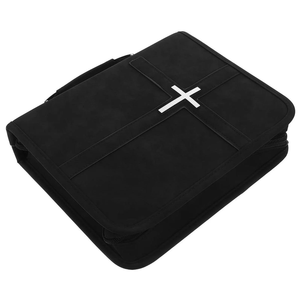 Vintage PU Zippered Bible Cover Bag with Handle & Pockets Bible Carry Bag SWANS