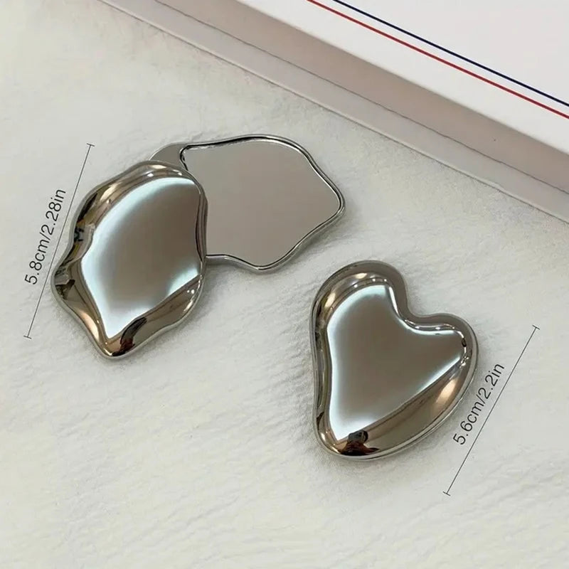 YOVIP Heart Shape Portable Makeup Mirror – Cute Handheld Handheld Makeup Mirror SWANS 1Pcs