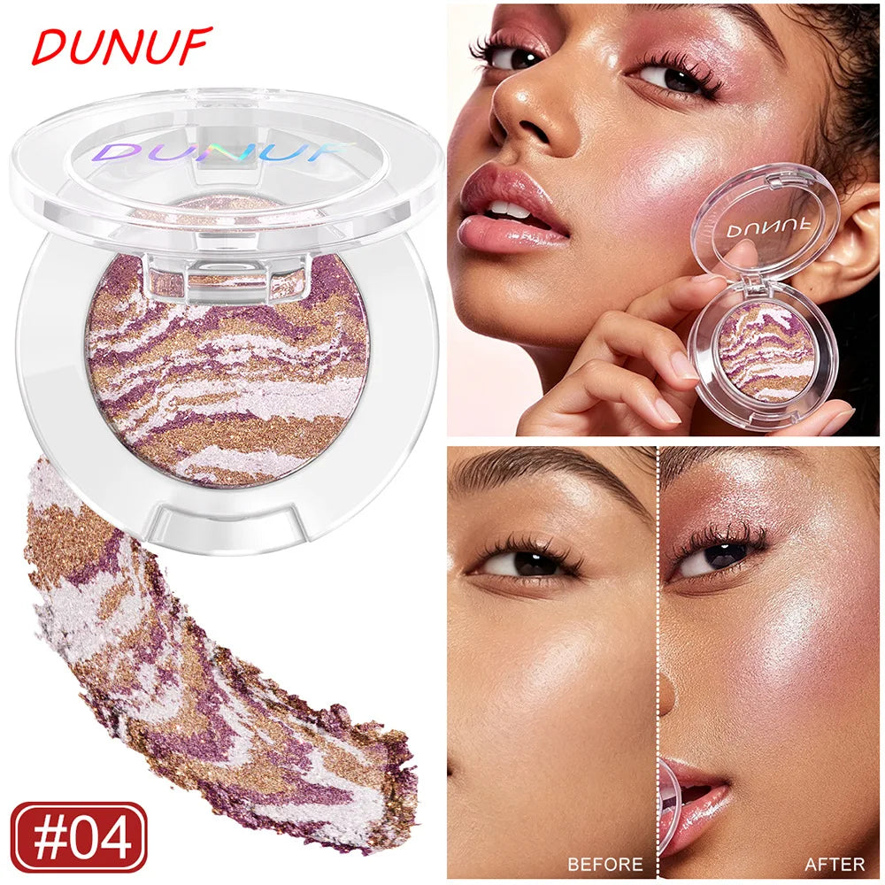 Shimmer Marble Highlighter Palette – 4-in-1 Bronzer & Eyeshadow Highlighter Palette SWANS DU6SGG-04