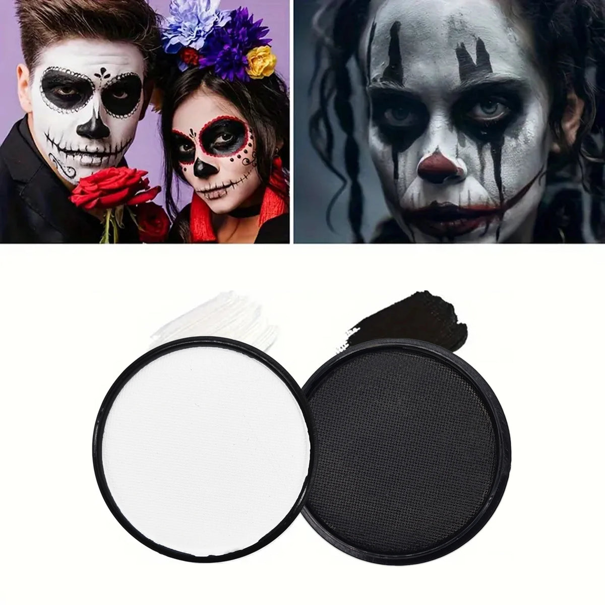 Black & White Water-Soluble Face & Body Paint | Halloween Cosplay Face & Body Paint SWANS black 60g