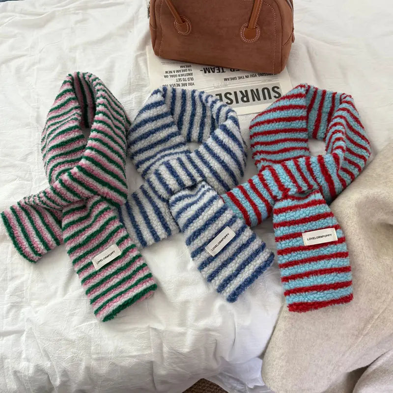 Women's Vibrant Striped Winter Scarf – Soft Cozy Neckwear Winter Scarf SWANS