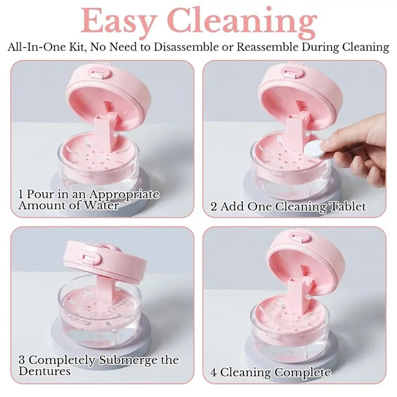 Denture Bath Case with Cleaning Brush & Removal Tool Denture Bath Case SWANS