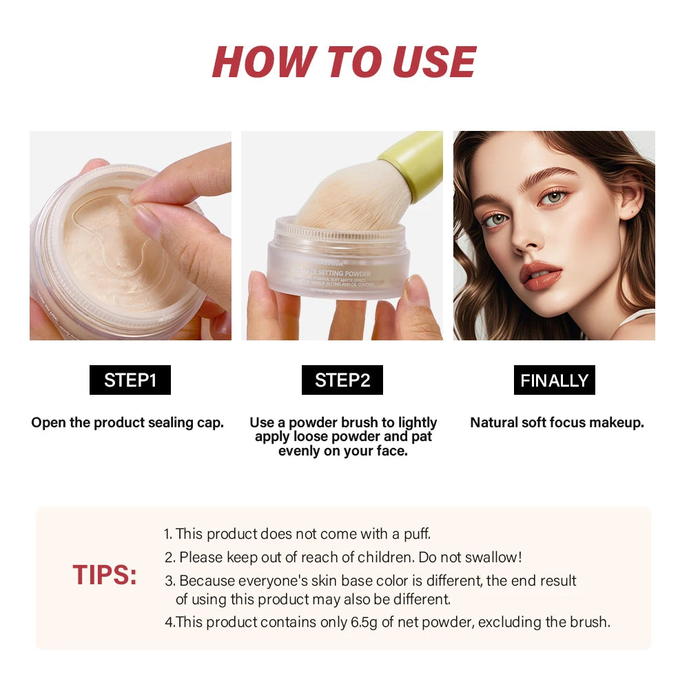 Matte Setting Loose Powder – Oil Control & Long-Lasting Finish Loose Setting Powder SWANS