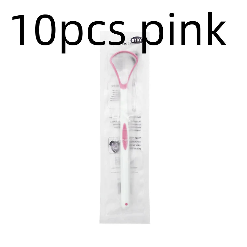 SWANS Silicone Tongue Scraper Brush – Fresh Breath Cleaner Tongue Scraper Brush SWANS 10pcs pink