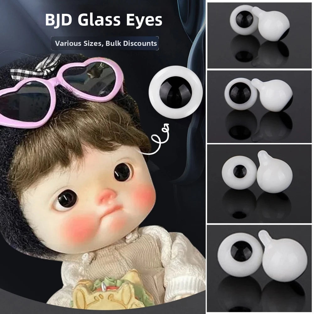 Glass Doll Eyes 4mm–10mm Black Eyeballs for DIY Crafts Doll Craft Eyes SWANS