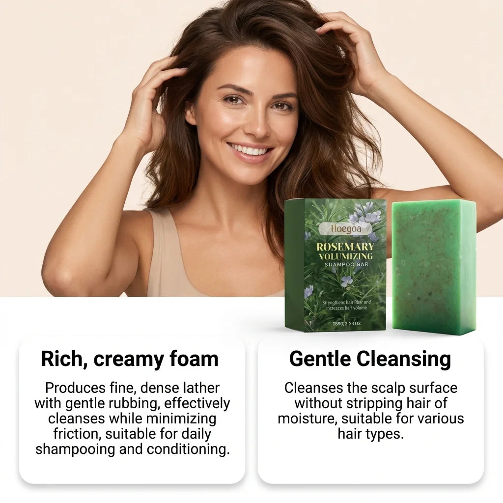 Rosemary Volumizing Shampoo Bar – Oil Control, 100g | HOEGOA Solid Shampoo Bar SWANS