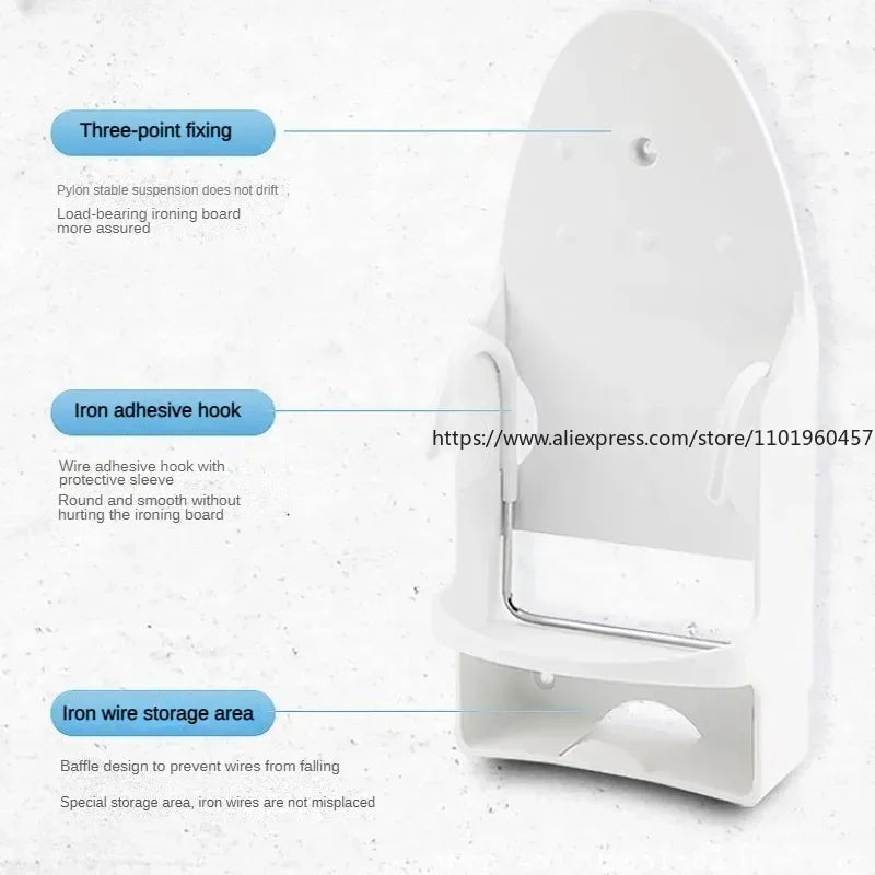 Wall Mount Iron & Ironing Board Holder Storage Rack Iron Storage Rack SWANS
