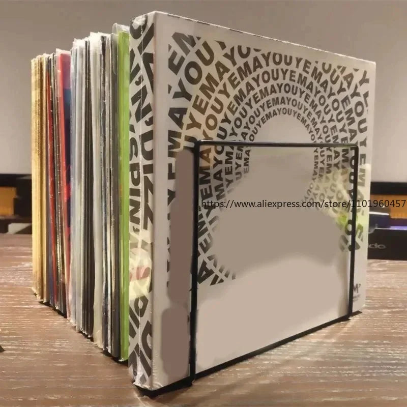 Wrought Iron Triangle Bookshelf | LP Record & Magazine Rack Floor Standing Bookshelf SWANS