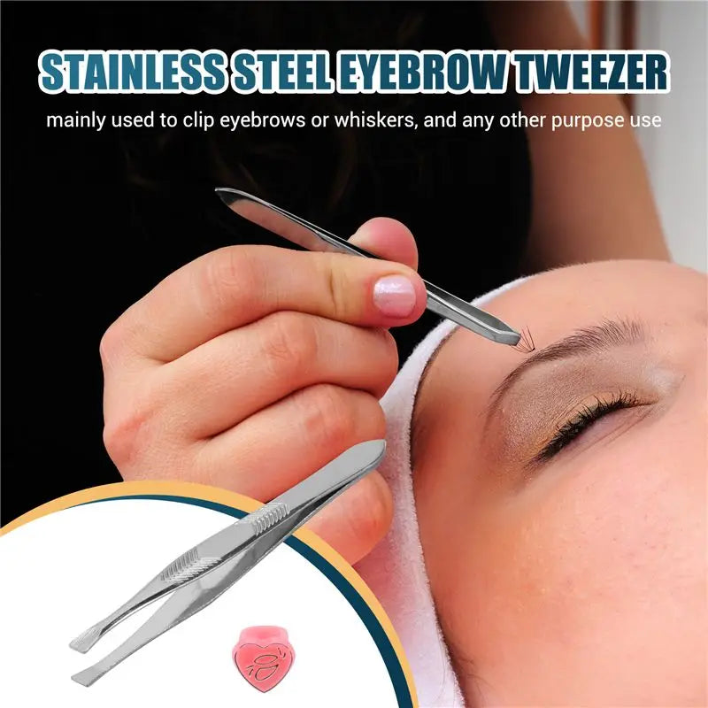 SWANS Stainless Steel Eyebrow Tweezer 3.5" Silver Tone Eyebrow Tweezer SWANS