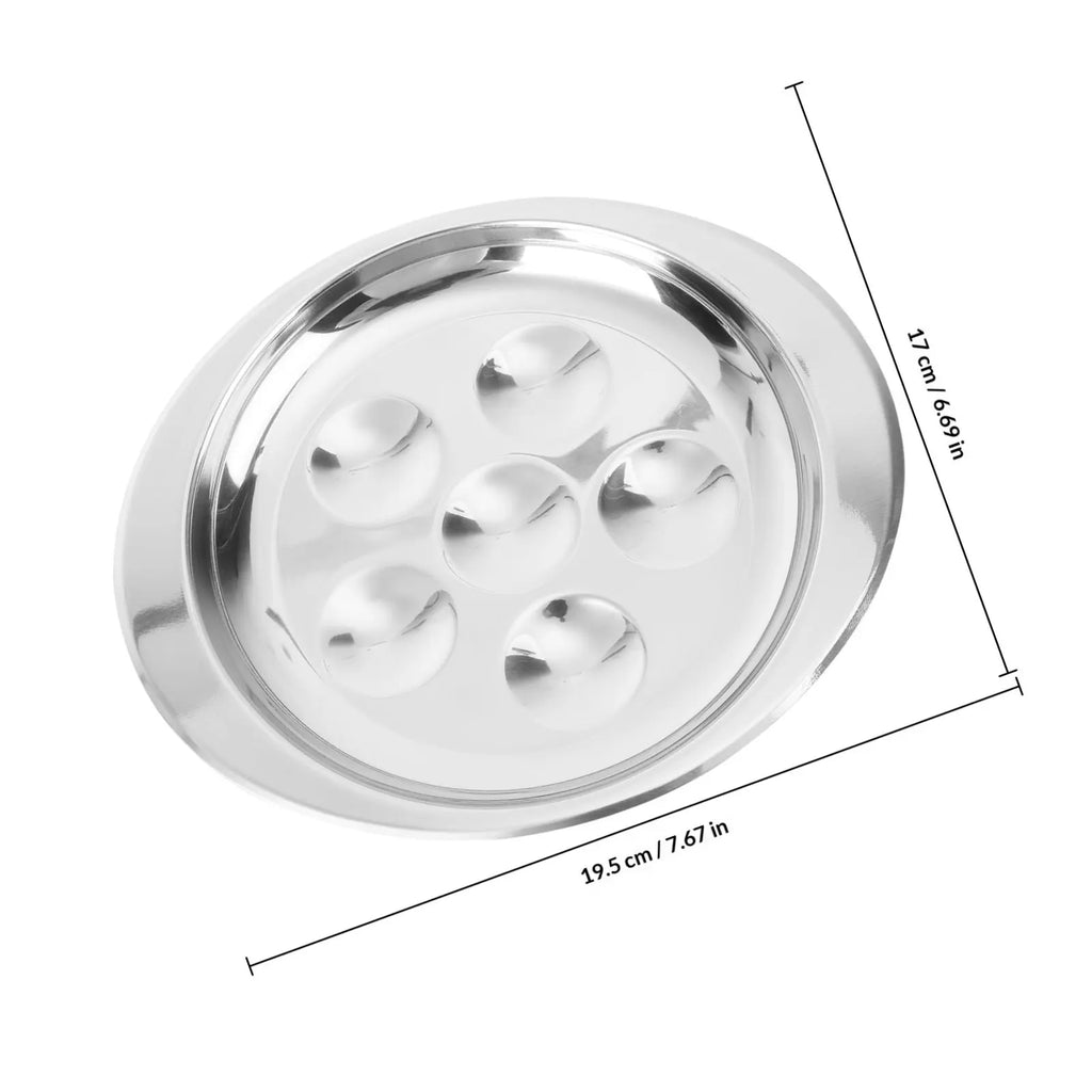 Stainless Steel Escargot Dish – 6-Cavity Stackable Server Escargot Serving Dish SWANS