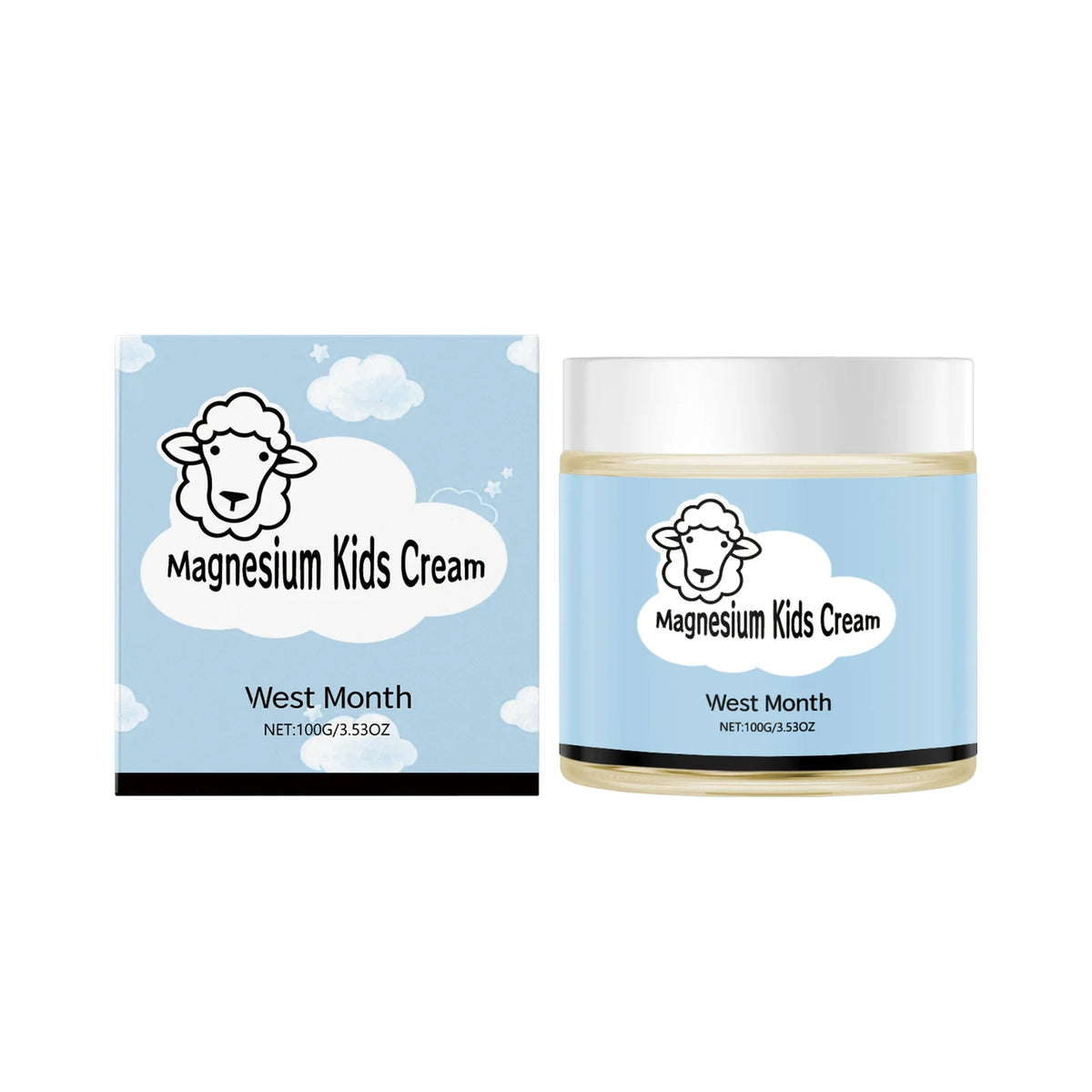 WEST MONTH Magnesium Body Lotion – Nourishing Kids & Adult Cream Magnesium Body Lotion SWANS 100g boxed