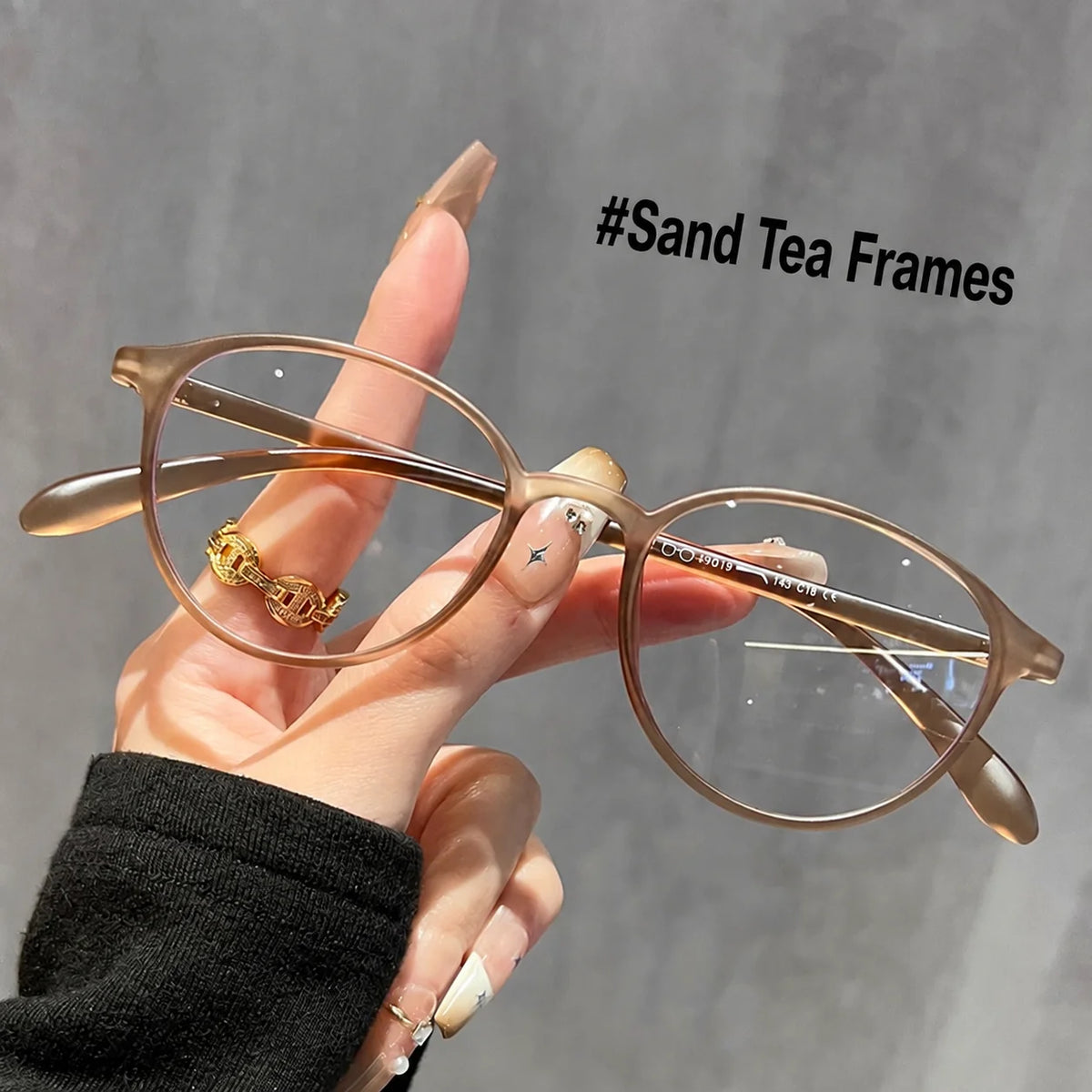 TR90 Blue Light Blocking Round Eyeglasses Frames UV400 Eyeglasses Frames SWANS Sand Brown